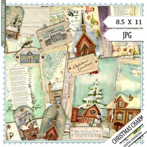 Christmas Journal, Christmas Printable, Scrapbook, Digital, Printable Journal, Journal, Christmas Paper, Collage Sheet, Printable, decoupage