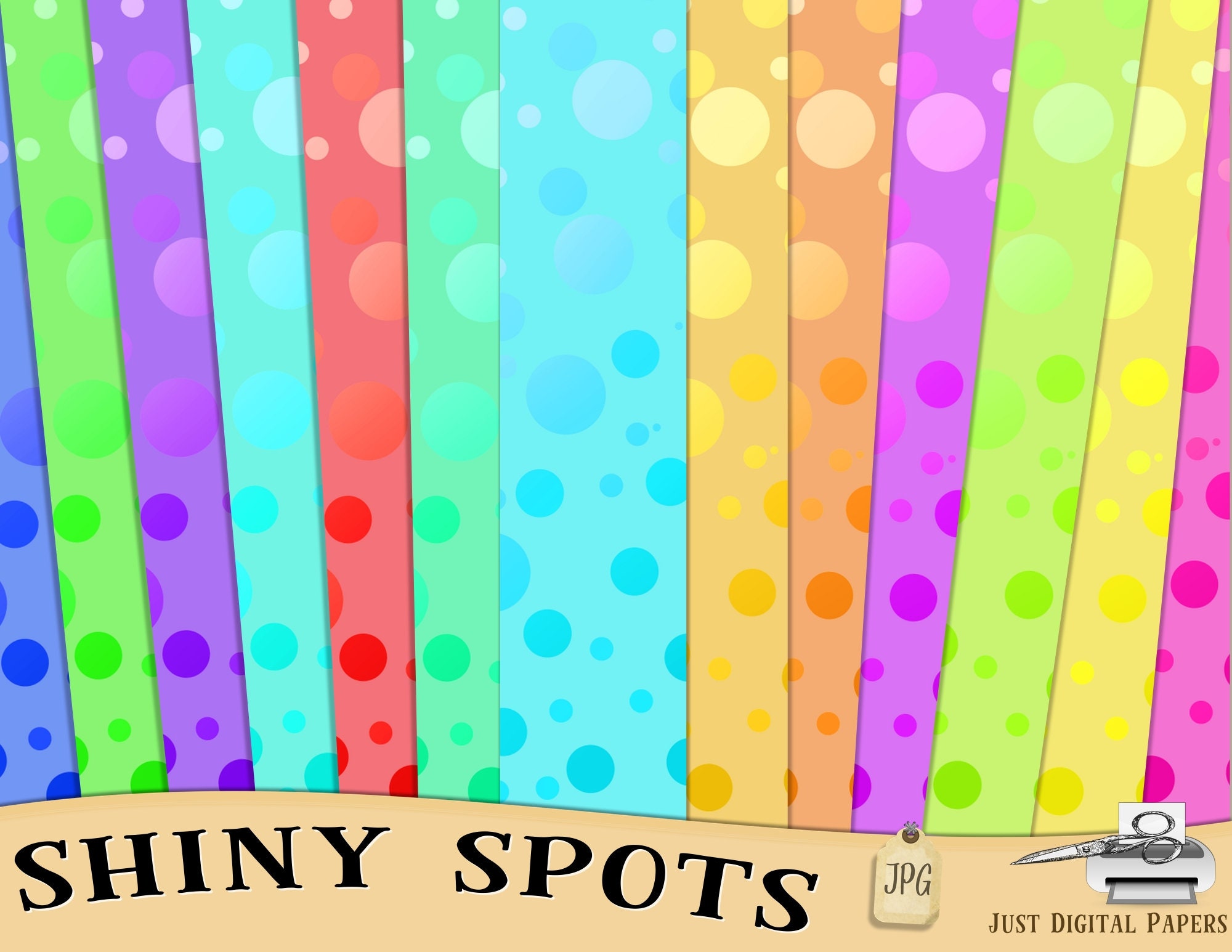 Shiny Spot Paper spot PaperDot paper Digital Printable Etsy