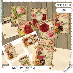 Pacote de sementes para impressão 2, impressão de bolso, álbum de recortes, itens efêmeros, diário faça você mesmo, álbum de recortes faça você mesmo, papel para artesanato, folha de colagem, CU