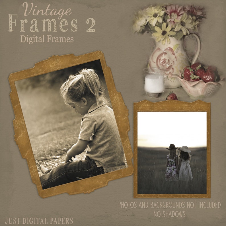 Vintage Frames 2 Digital Frames Cardboard Frames Scrapbook Etsy Australia