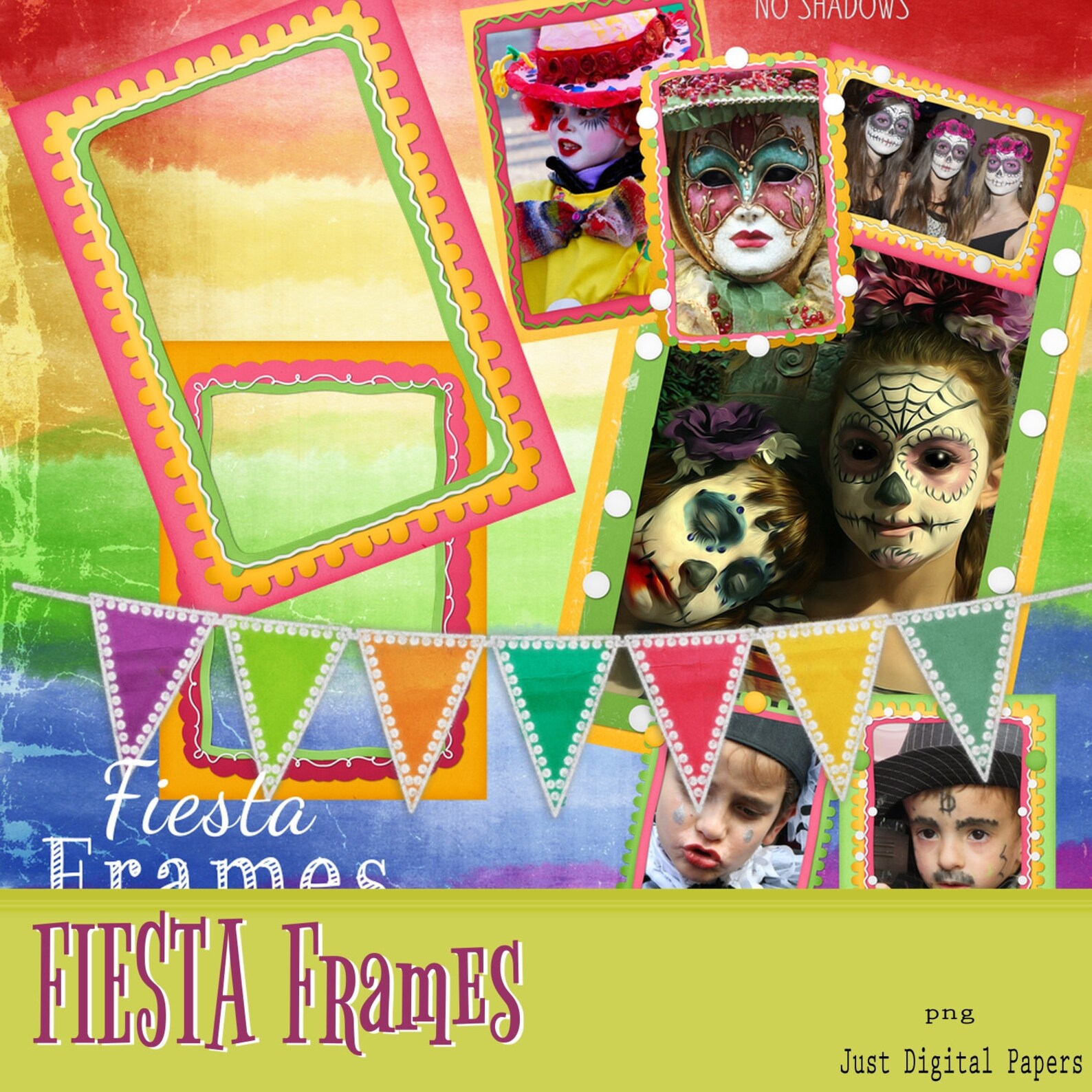 Fiesta Frames Digital Frames Psd Frames Scrapbook Frames Etsy Australia