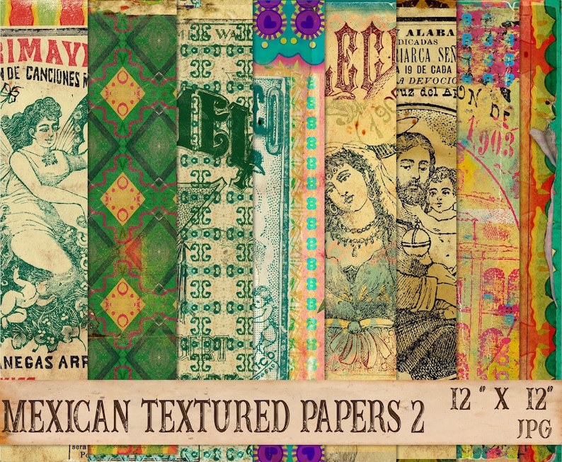 Mexican Fiesta Paper Printable Paper Ephemera Journal - Etsy