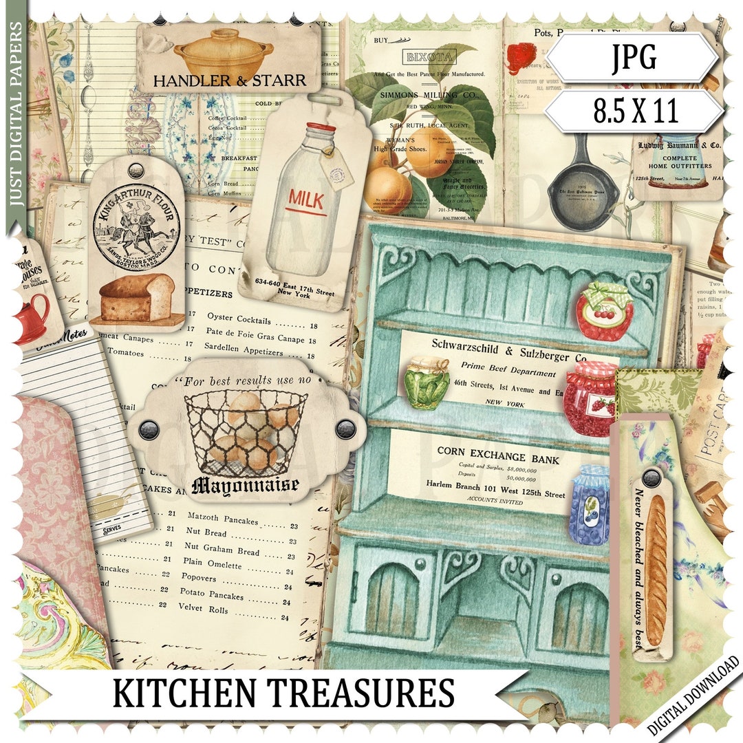 Kitchen Journal, Printable, Instant Download, Cooking Journal, Vintage ...