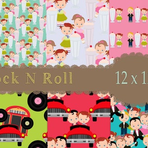 Rock and Roll Papers, Dance Papers, Retro Papers, 1950s Papers, Music