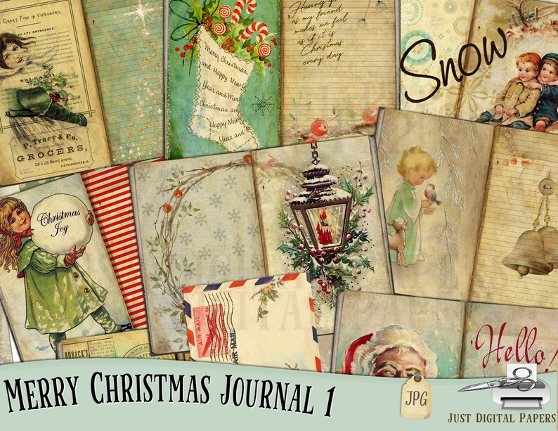 Printable Christmas Journal Christmas Scrapbook Digital - Etsy Australia