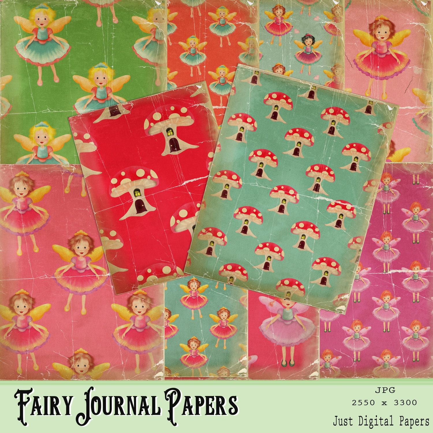 Fairy Journal Paper, Printable, Scrapbook, Digital, Printable Journal ...