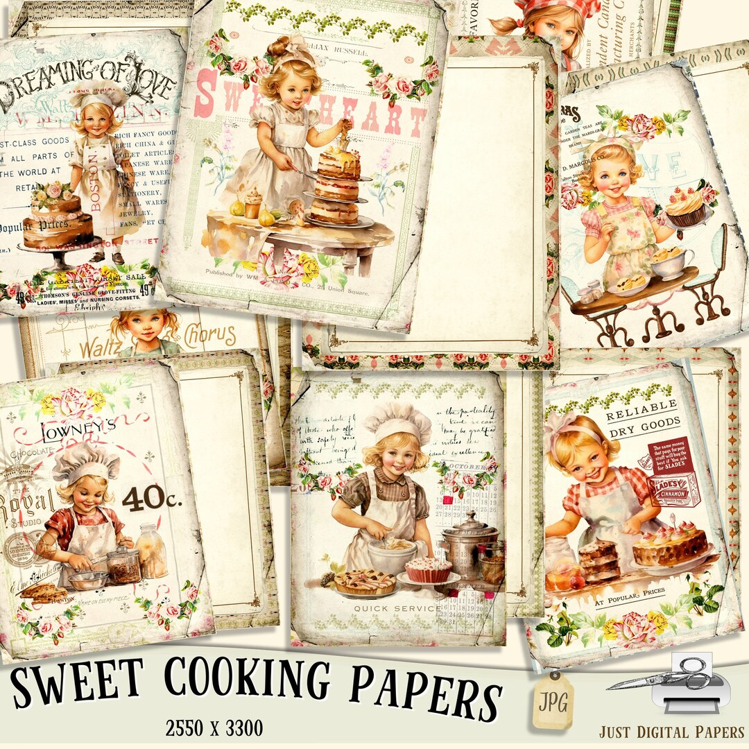 Kitchen Papers, Cooking Journal, Kitchen Scrapbook, Papers, Cooking