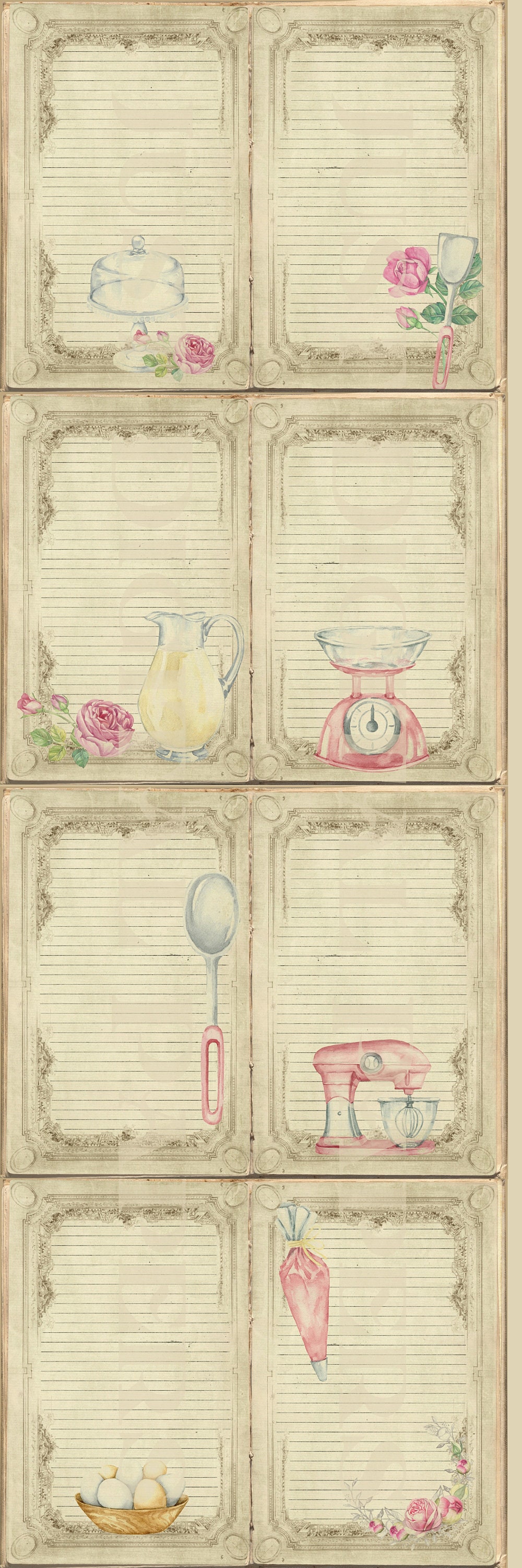 Recipe Journal Recipe Papers Kitchen Journal Kitchen - Etsy