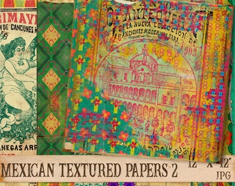 Mexican Fiesta Paper: Textured Scrapbook Ephemera (Digital Download)