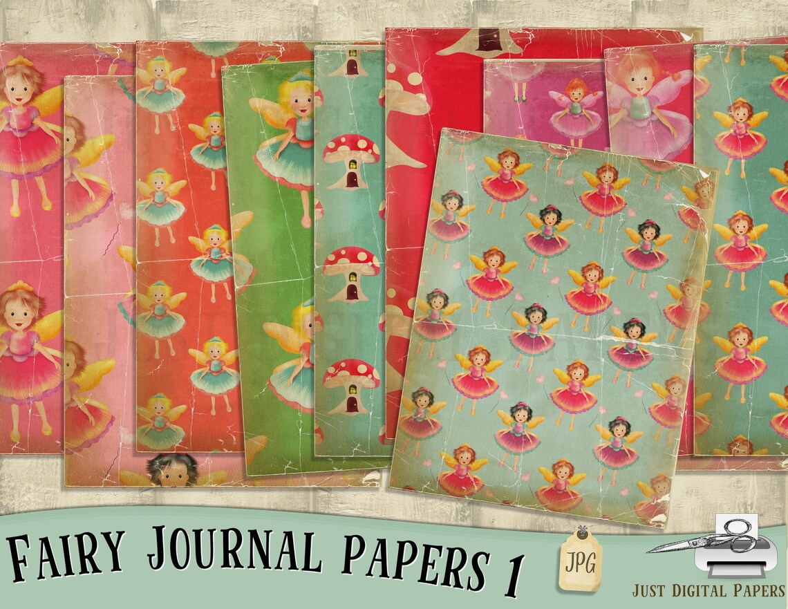 Fairy Journal Paper, Printable, Scrapbook, Digital, Printable Journal ...