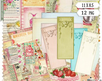 Retro Kitchen Journal: Printable Cooking Papers, Recipe book (Digital Download) Tall