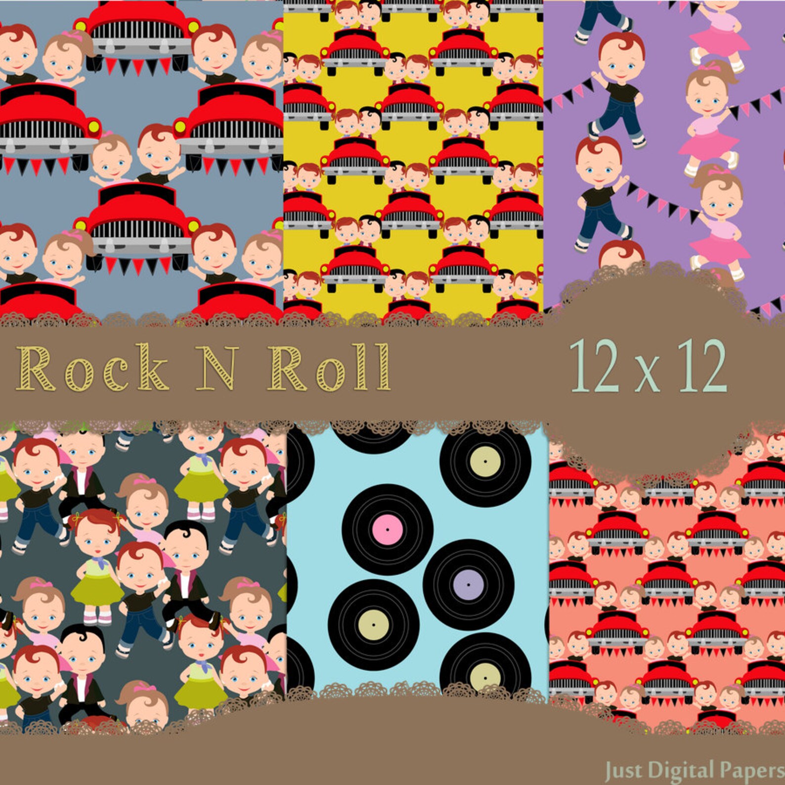 Rock and Roll Papers Dance Papers Retro Papers 1950s Etsy