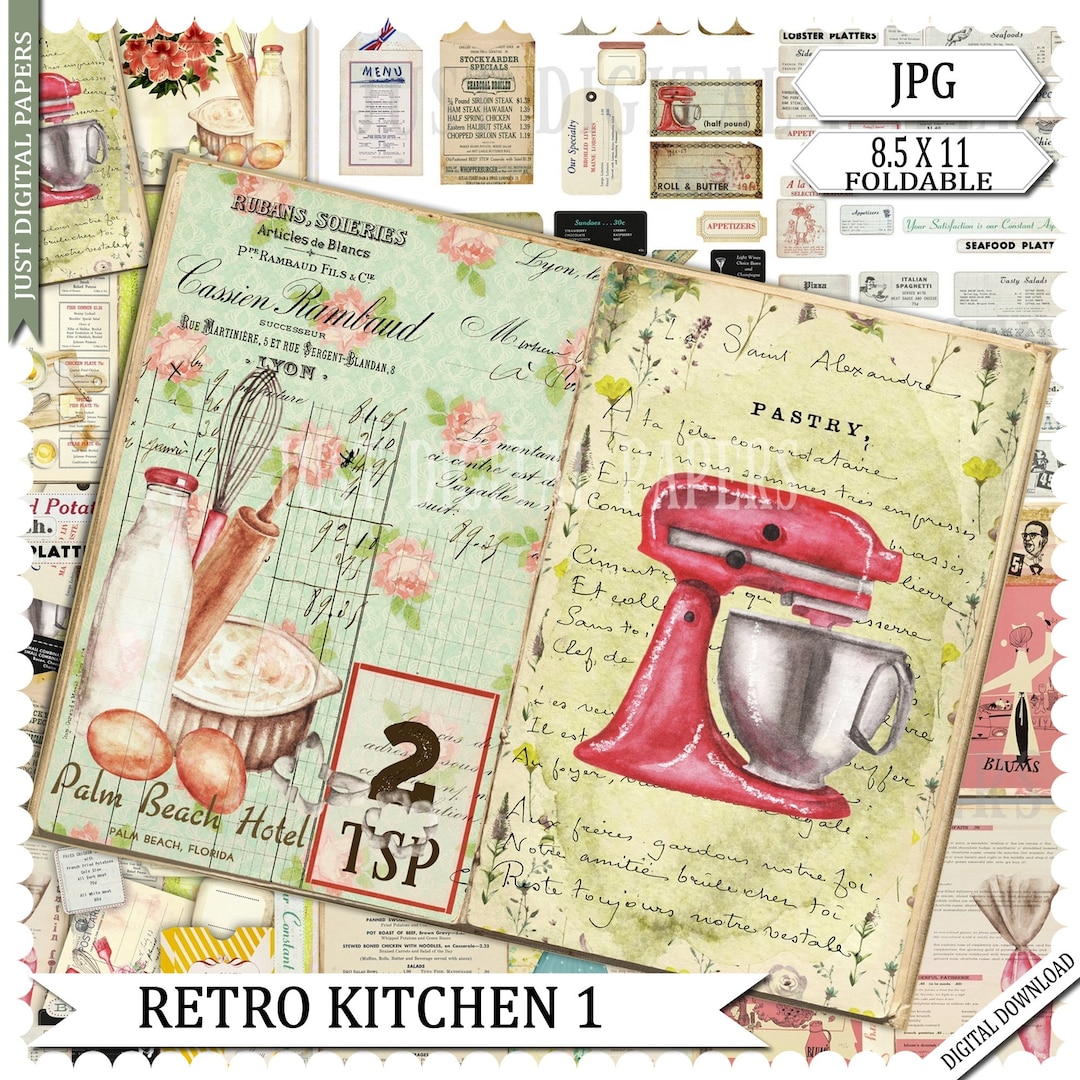 Girl Kitchen Journal, Recipe Journal, My Kitchen Journal, Kitchen Retro ...