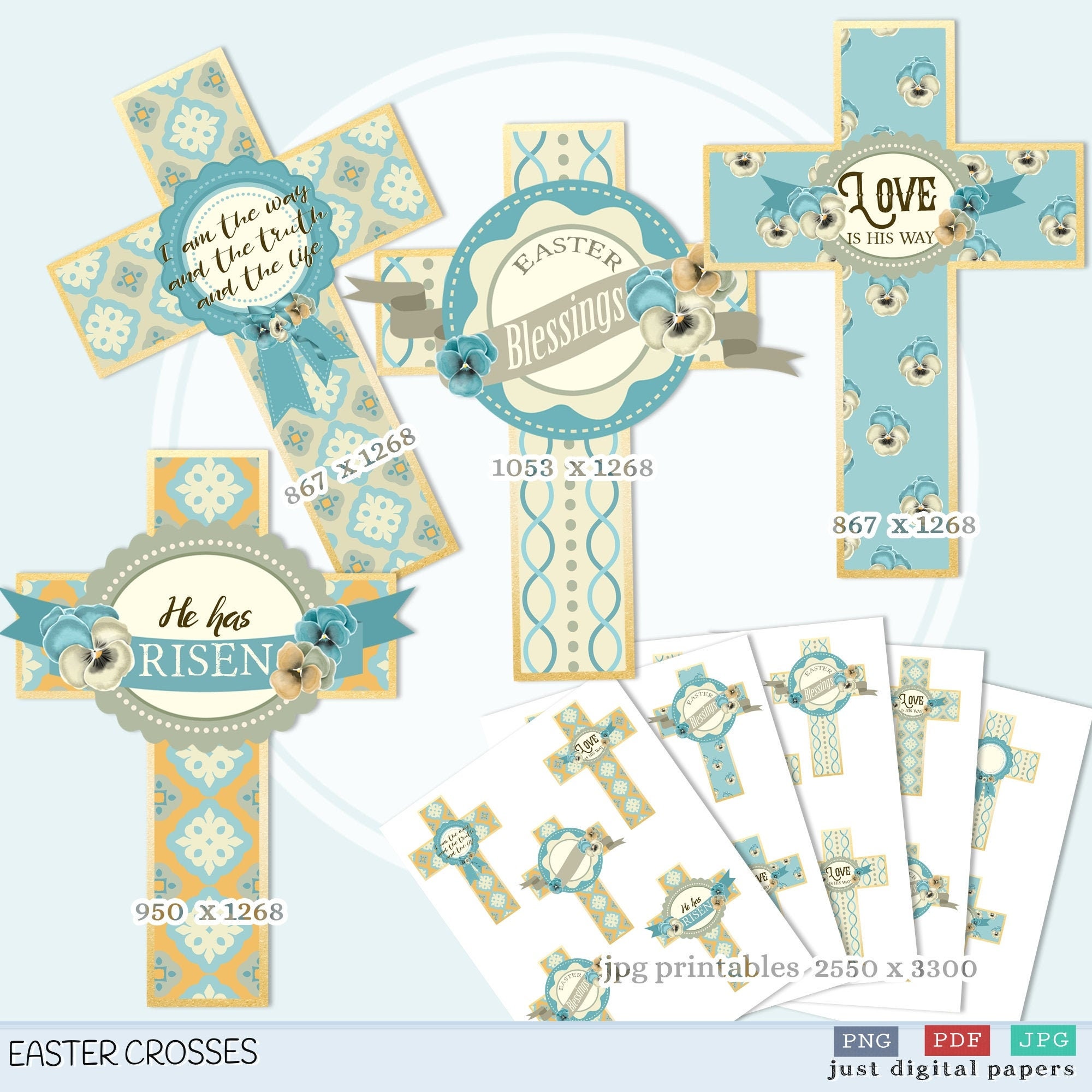 Easter Cross Printable, Easter, Printable, Digital, Printable Journal ...