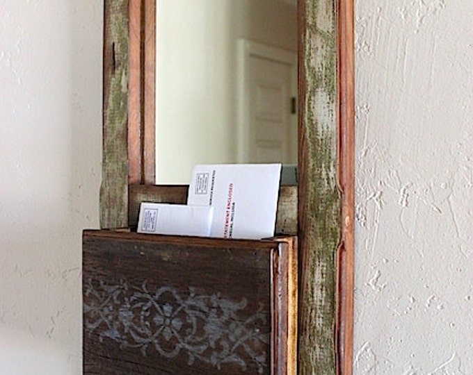 Rustic Wallmount Entryway Organizer Mirror the Etsy