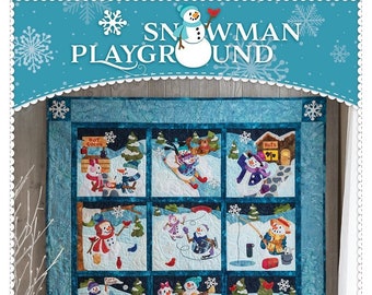 Fleece patchwork lap blanket kit (48x48) snowman pattern includes red  squares with white snowflakes alternated with gray squares with white  snowmen