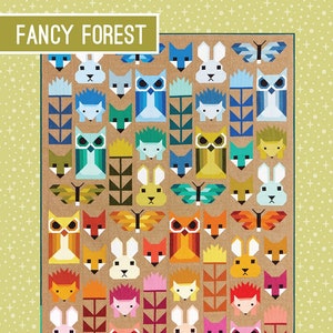Fancy Forest Woodland Animals Patchwork Quilt Quilting Pattern, From Elizabeth Hartman NEW, Please See Description For More Information!