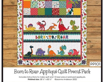 Born To Roar Applique Quilt Precut Pack, From The Whole Country Caboodle NEW, Please See Description and Pictures For More Information!