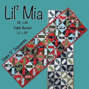 Lil Mia Table Runner Quilting Pattern From G.E. Quilt Designs BRAND NEW