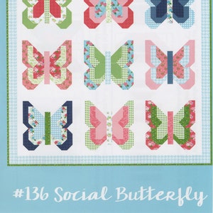 Social Butterfly Quilt Quilting Pattern, From Lella Boutique Patterns, Please See Description and Pictures For More Information!