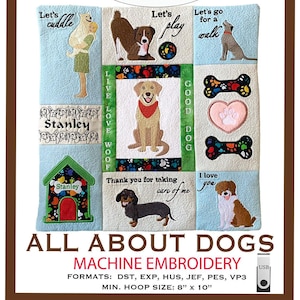 All About Dogs Machine Embroidery Pattern, From Laurie Kent Designs BRAND NEW, Please See Description and Pictures for More Information!