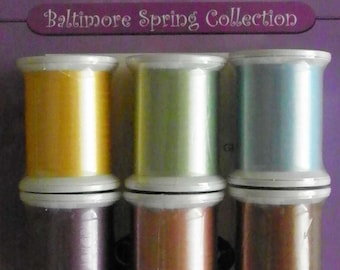 Kimono Silk Thread Set Baltimore Spring Collection 6 Spools From Superior Threads NEW, See Description and Pictures For More Information!