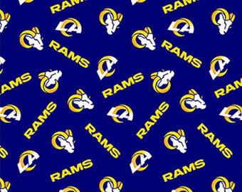NFL Football Los Angeles Rams Cotton Fabric Priced By The HALF Yard, From Fabric Traditions NEW, Please See Description for More Information