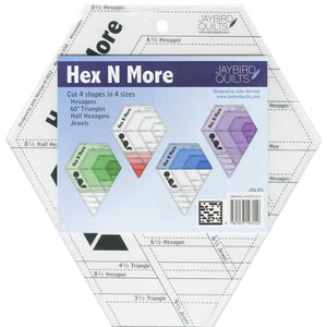 Hex N More Quilting Ruler Acrylic Template From Jaybird Quilts BRAND NEW, Please See Description and Pictures For More Information!