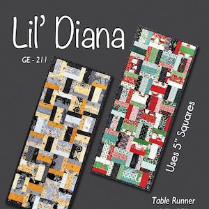 Lil Diana Table Runner Quilting Pattern From G.E. Quilt Designs BRAND NEW, Please See Description and Pictures For More Information!