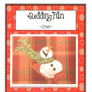Sledding Fun Snowman Quilting and Sewing Pattern, From Quilt Doodle Designs NEW, Please See Description For More Information!