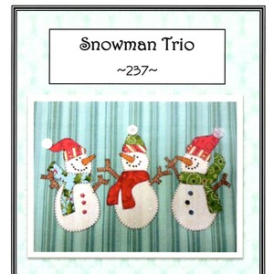 Snowman Trio Quilting and Sewing Pattern, From Quilt Doodle Designs NEW, Please See Description For More Information!