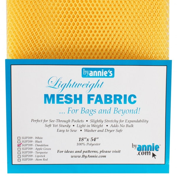 Lightweight Mesh Fabric For Bags and Beyond, Choose From 14 Bright Colors 18" Inch x 54" Inch, From ByAnnie's NEW, Please See Description