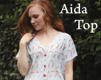 The Aida Top Shirt Blouse Sewing Pattern, Women's Sizes 2-20, From Sew Liberated BRAND NEW, Please See Description For More Information!