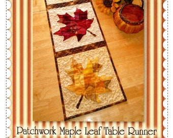 Patchwork Maple Leaf Table Runner Quilting and Sewing Pattern From Shabby Fabrics NEW, See Description and Pictures For More Information!