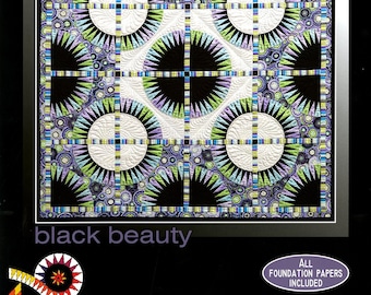 Black Beauty Quilt Pattern Foundation Paper Piecing From BeColourful NEW, Please See Description and Pictures For More Information!