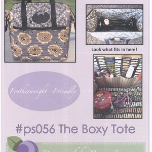 The Boxy Tote Pattern by Penny Sturges of Quilts Illustrated Paper Pattern and Metal Stays Featherweight Friendly Etsy