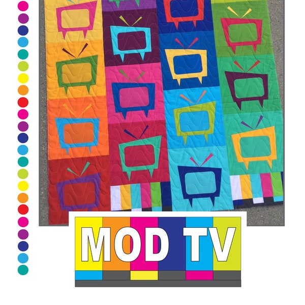 Mod TV Quilt Quilting Pattern From Colourwerx NEW, Please See Description and Pictures For More Information!