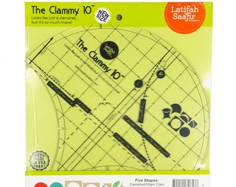 The Clammy Clamshell Acrylic Template Quilting Ruler 10" Inch, From Latifah Saafir Studios, NEW Please See Description For More Information