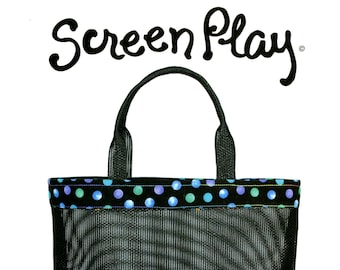 Screen Play 1, Vinyl Mesh Tote Bag Sewing Pattern, 4 Sizes From Nancy Ota Patterns BRAND NEW, Please See Description For More Information!