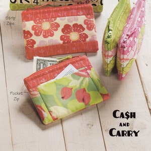 Cash and Carry Zipper Bag Sewing and Quilting Pattern From Atkinson Designs NEW, Please See Description and Pictures For More Information!