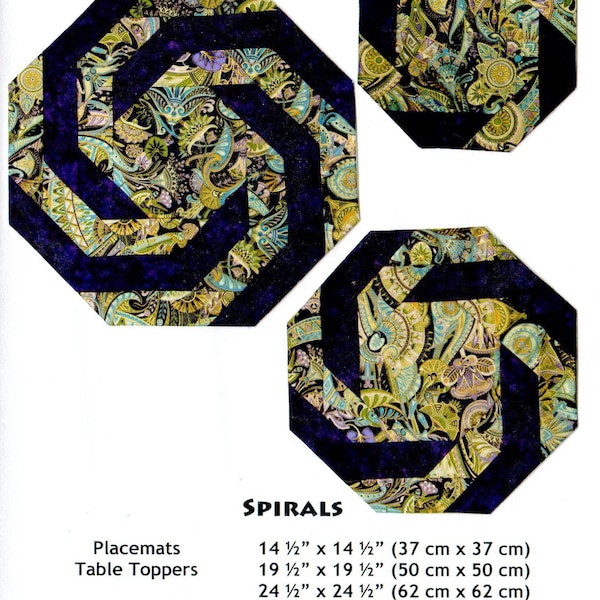 Spirals Placemats and Table Topper Quilting Pattern, From Designs To Share With You NEW, Please See Description and Pictures For More Info!