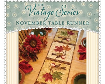 The Vintage Series November Maple Leaf Table Runner Quilting Pattern From Shabby Fabrics, See Description and Pictures For More Information!