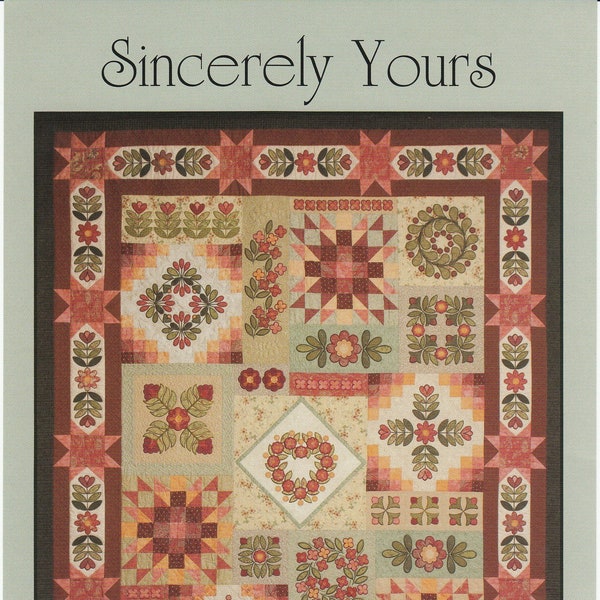 Sincerely Yours Quilt Machine Embroidery CD, From Smith Street Designs NEW, Please See Description and Pictures For More Details!