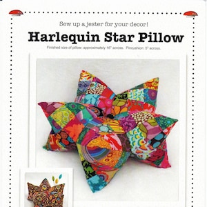 Harlequin Star Pillow Sewing Pattern, From La Todera Sewing & Craft Patterns NEW, Please See Description and Pictures For More Information!