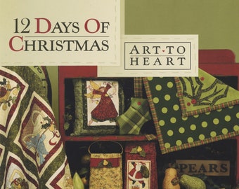 12 Days Of Chritmas Softcover Book of Quilting and Sewing Patterns, From Art To Heart NEW. Please See Description For More Information