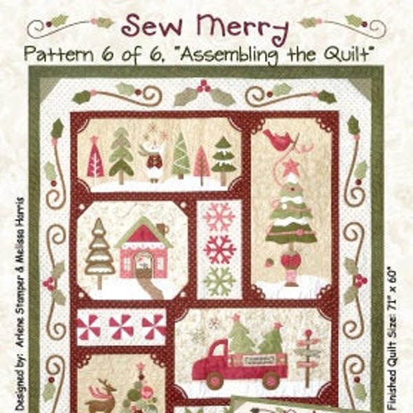 Sew Merry Complete Quilting and Applique Pattern Set From Quilt Company BRAND NEW, Please See Description For More Information!
