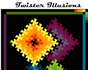 Twister Illusions Quilt Quilting Pattern, From Quilt Moments BRAND NEW, Please See Description and Pictures For More Information!