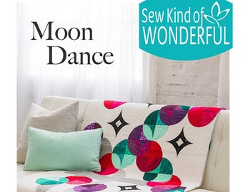 QCR Mini- Moon Dance Quilt, A Pieced Quilting Pattern By Sew Kind Of Wonderful NEW, Please See Description and Pictures For More Info