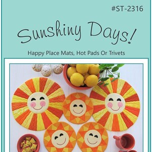 Sunshiny Days Placemats, Hot Pads Sewing Pattern, From Susie C. Shore Designs NEW, Please See Description and Pictures For More Information!