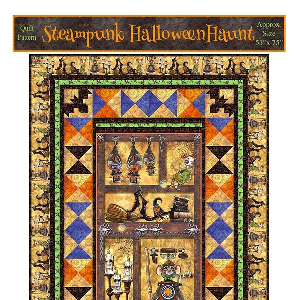 Steampunk Halloween Haunt Quilt Quilting Pattern, From Desiree's Designs BRAND NEW, Please See Description and Pictures For More Information